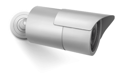 Modern security camera for surveillance and security monitoring.