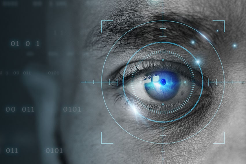 High-tech biometric security system with eye scan technology.